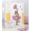 TINY TOWNIE GARDEN GIRL CARNATION RUBBER STAMP
